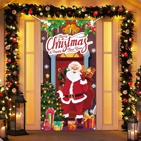 christmas house door cover bright metallic red|Amazon.com: Christmas Door Foil.